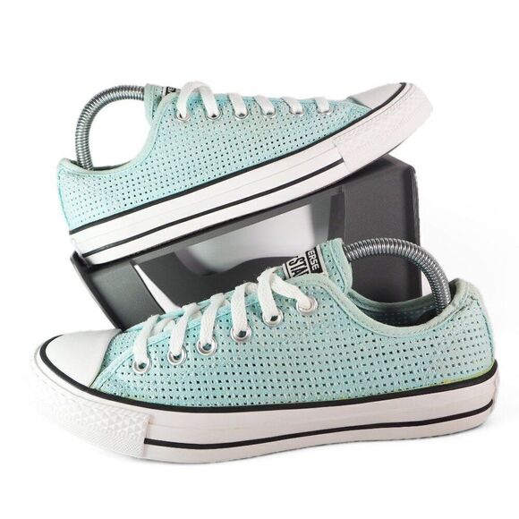 Converse Chuck Taylor All Star Ox Perf Motel Pool "Aqua Blue" 551623F Women's 9 - Picture 1 of 11